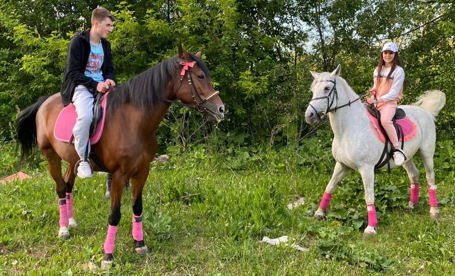 Верховая прогулка по лесу